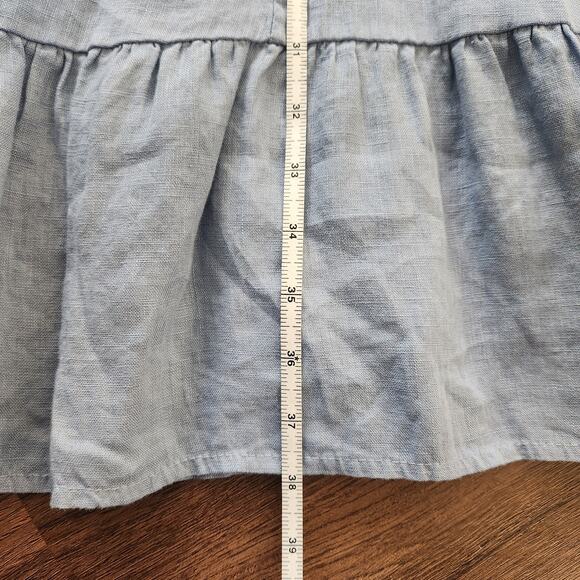 Terzo Millennio Linen Dress M Blue Cottage Minimalist Beach Cottagecore‎ Pastel - Picture 7 of 7